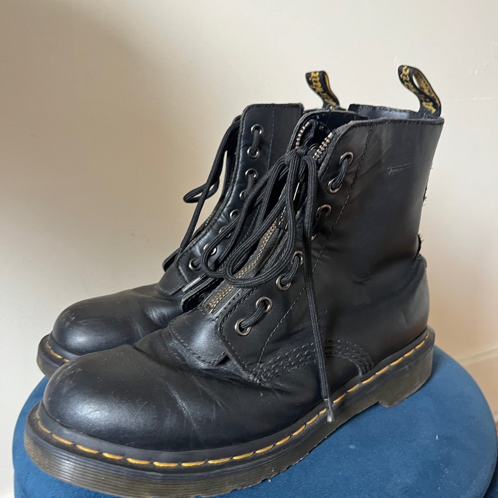 Dr Martens Black Leather Combat Boots
